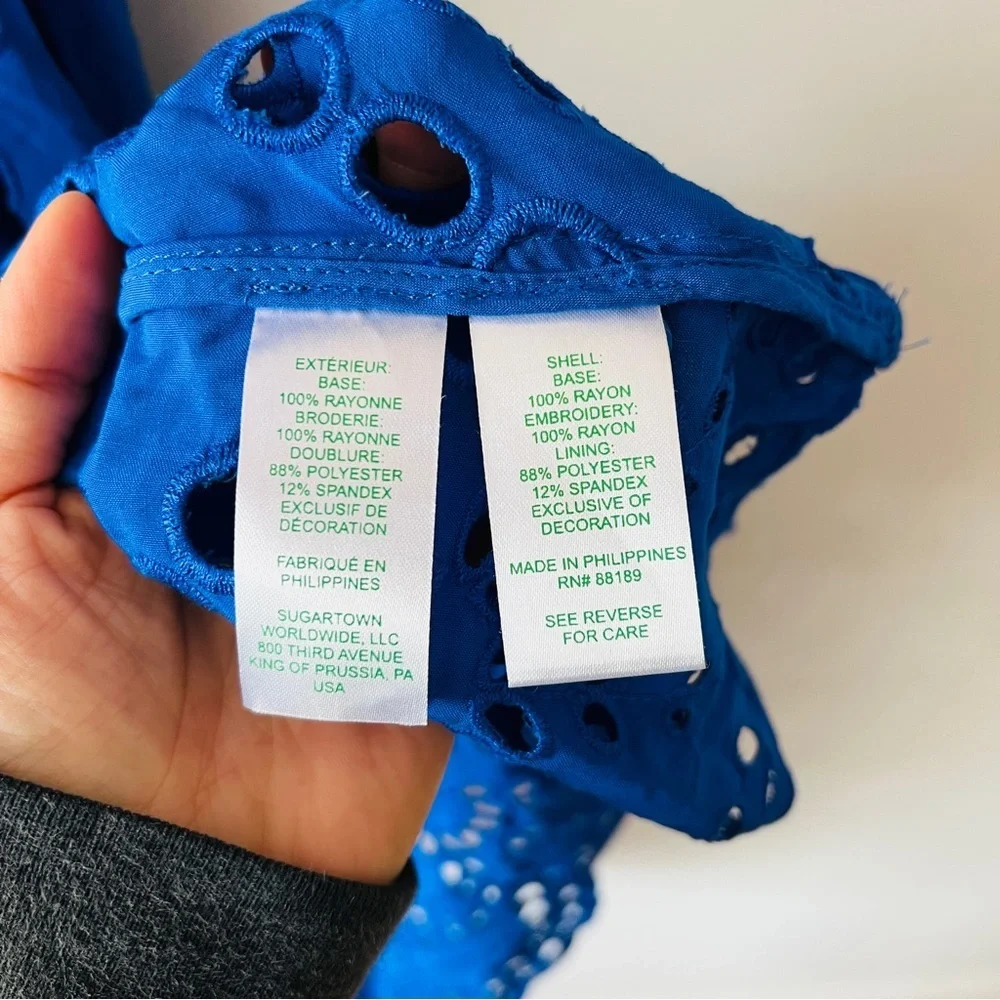 Lilly Pulitzer Amrita Midi Dress Borealis Royal Blue Soiree Eyelet Size 8​​ - Picture 6 of 7